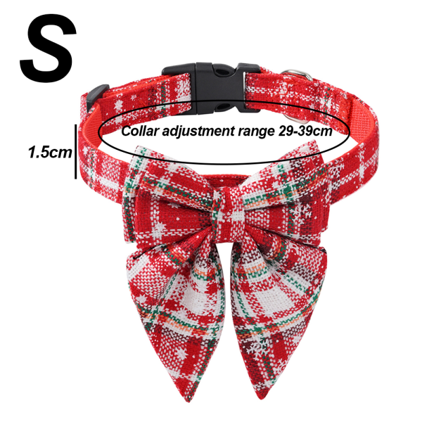 Julhundhalsband med rosett, fluga hund jul