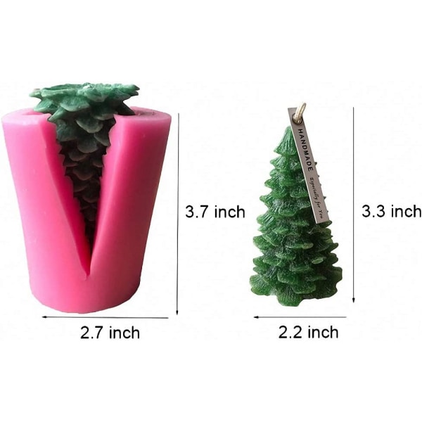 3D juletrelysstøpeform - Julefest silikonform