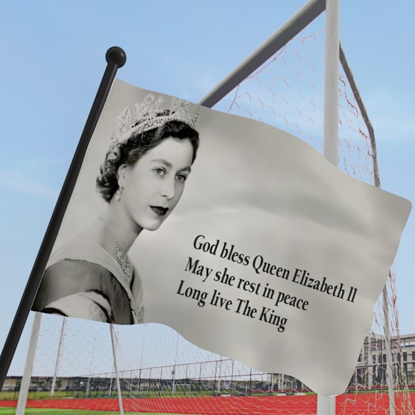Hennes Majestäts flagga, minnesmärke över Storbritanniens drottning
