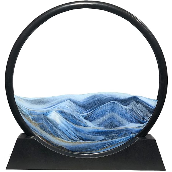 Moving Sand Art Picture Rund ramme Sandscapes In Motion Blue