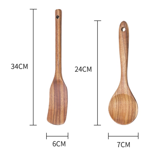 Trä köksredskap Set - 2 delar non-stick bambu trä