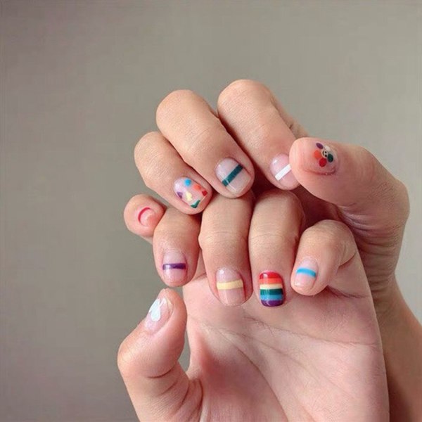 Regnbågsnagelstickers, Graffiti Fun Nageldekorationer 3D