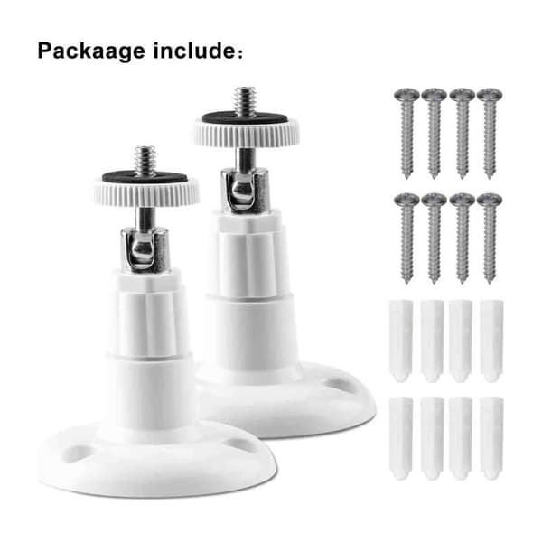 Ecleanfy - (2-pack) Väggfäste för säkerhetskamera inomhus/utomhus, för Arlo, Arlo Pro och andra fästen (vit)
