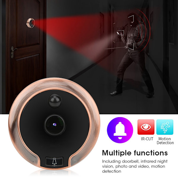 5 tum Dörrklocka Kamera 720P 1MP Smart Nattseende 2 Vägs Intercom Rörelsedetektering 160° Vidvinkel
