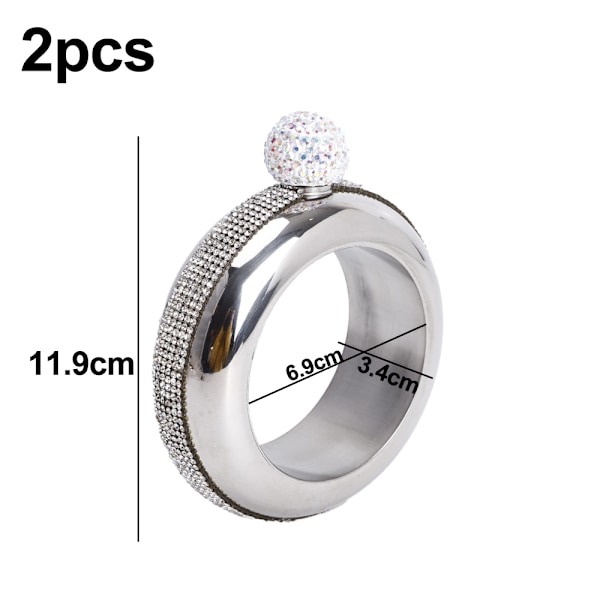 Flask Bangle Armband - AB Kristall Lock Creative 304 Rostfritt Stål