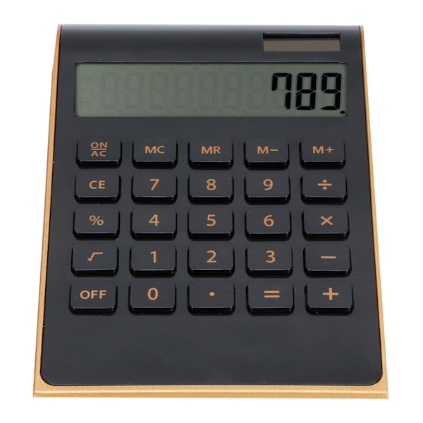 Kannettava 10-numeroinen laskin, ultraohut aurinkolaskuri kotiin, toimistoon, yritykseen, LCD-näyttö, musta