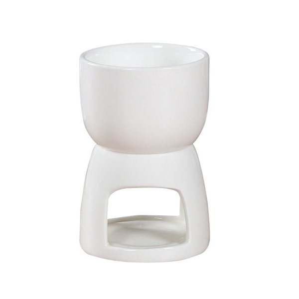 1 x keramiskt chokladfondue set fondue set chokladfondue vit inkl. 2 rostfria gafflar (1 x chokladfondue set)