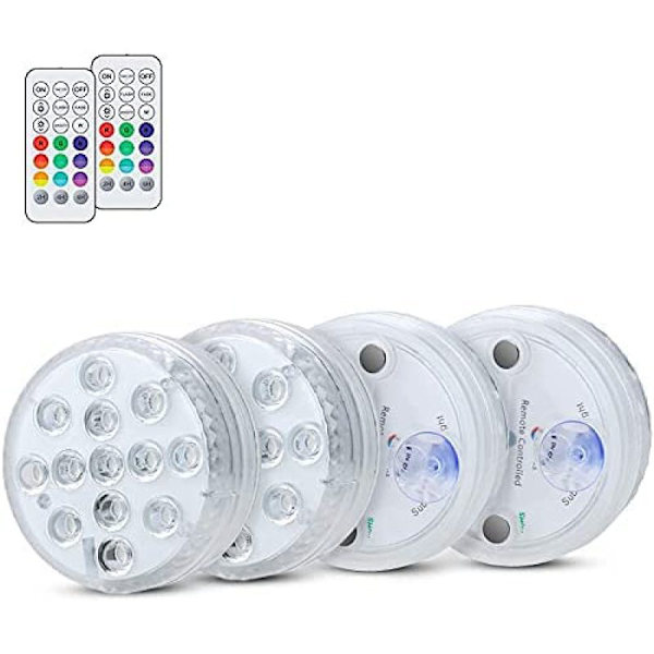 Undervandslys, IP68, 13 LED-farver (sæt med 4)