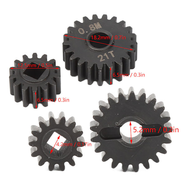 Stålportalaxelväxel 14T 21T för Capra för SCX10 III 1/10 RC Crawler Uppgraderingar Delar Tillbehör