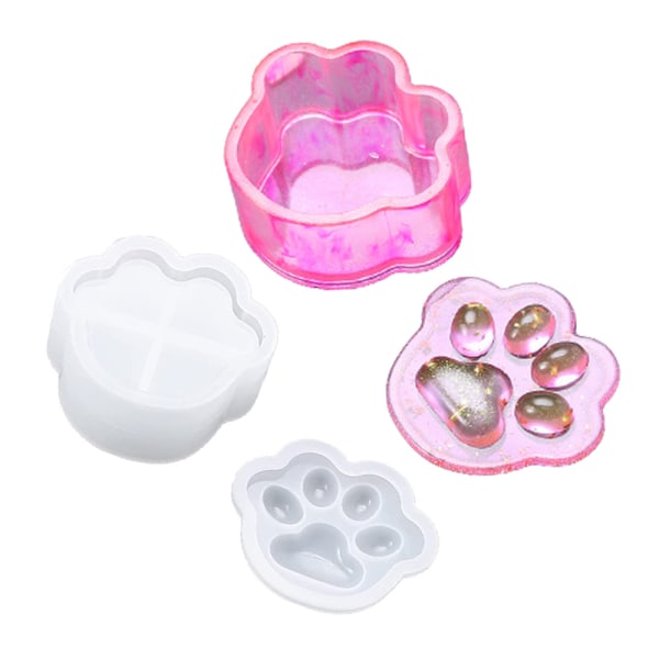 Resin Molds Cat Paw Shape Box Epoxy Mold DIY Resin Casting Cute