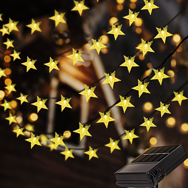 Utomhus stjärnformade solcellslampor, 23 fot 50 tum LED jul