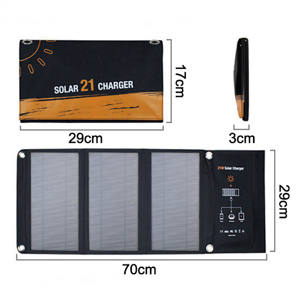Solcellelader Solpaneler med 3-delt foldbart panelopgradering