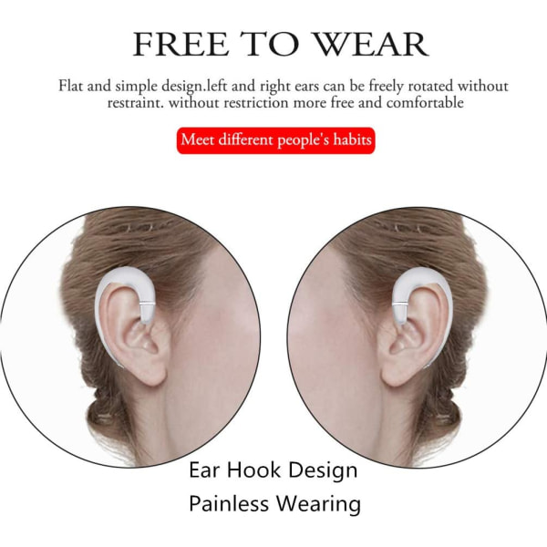 Öronkrok Bluetooth trådlösa hörlurar, Non Ear Plug Headset med Silver
