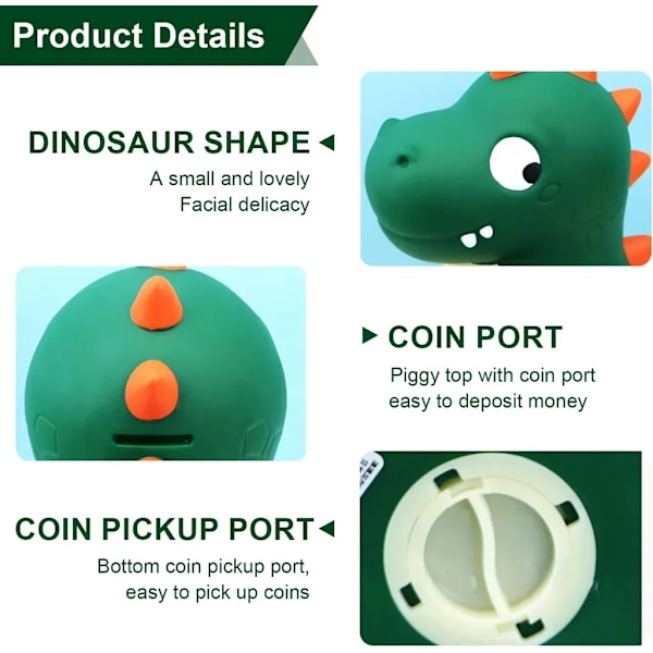 Dinosaurie Sparbössa Barn Dinos Spargris: Dinosaurie Spargris Flickor Pojkar Sparbössor för Dekoration, Krossäker Spargris, Säkert PVC-material