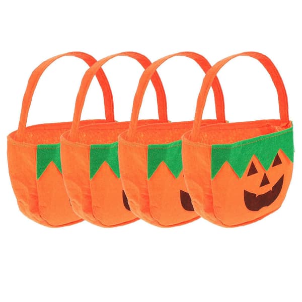 Gresskar Halloween Gavepose Ikke-vevd for Oppbevaring 4 Stk