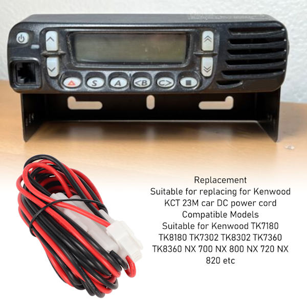 Mobil radio DC-strömkabel bil DC-strömsladd för Kenwood TK7180 TK8180 TK7302 TK8302 TK7360 TK8360 NX 820 9,8ft 12V