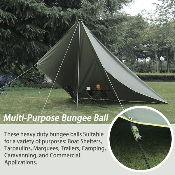 75 elastiske bungee-snore med kugler, elastiske stropper til presenninger, telte, bannere, flagstænger, campingpresenninger, sort