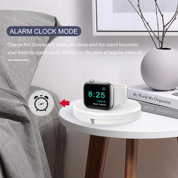Laderstativ kompatibel med Apple Watch, bærbar ladestasjon