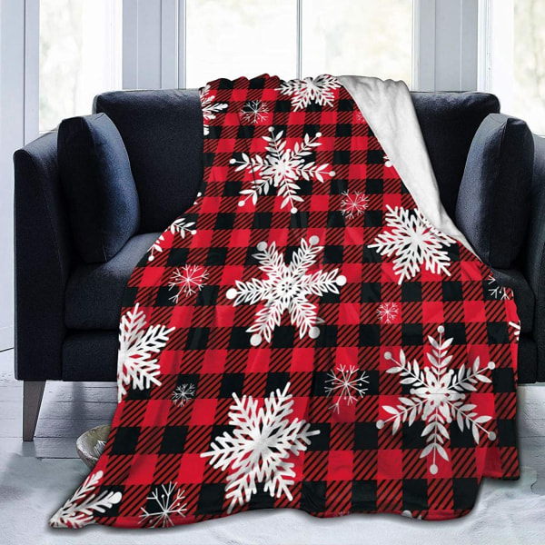 Christmas Blanket Christmas Decorations Black Red Buffalo Plaid