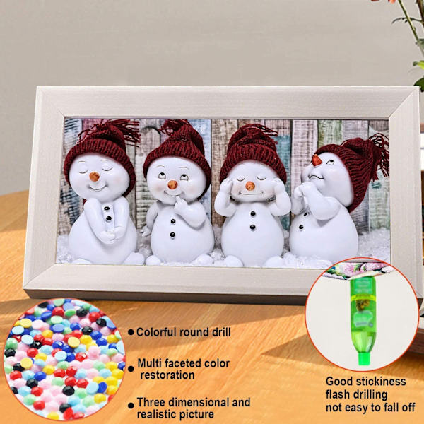 Jule Snømann DIY Diamant Maleri Kits, 5D Diamant Maling