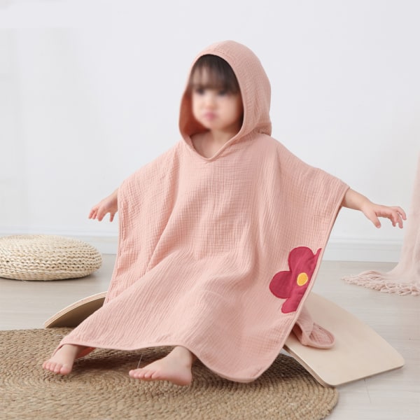 Bomuldsgaze børn kan bære hætte kappe badehåndklæde til