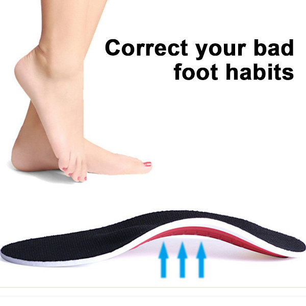 Ortotiske indlægssåler bue støtte flad fod høj plantar fasciitis indsats padred2pcs