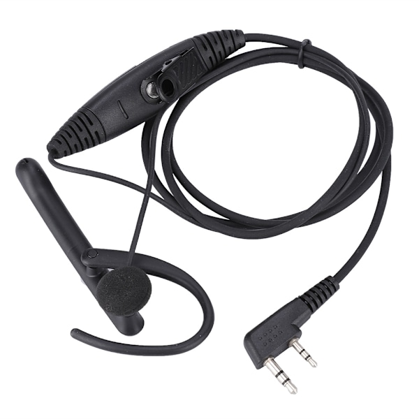 2-stifts 140 cm Radio Walkie-talkie Headset Hörlurar Öronproppar Med PTT-knapp (Svart)