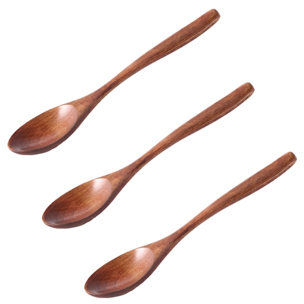 Träslev lång handtag solid trä rissked dessert sked