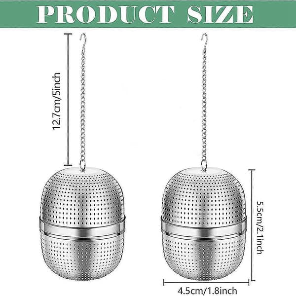 Te-infuser Te-infuser til løs te Te-infuser rustfrit stål 2 stk., Te-infuser infuser rustfrit stål