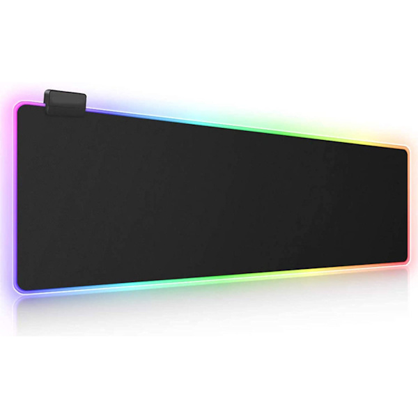 RGB Gaming Musemåtte, XXL, 800*300mm, Soft-Led-Musemåtte, Computertastatur-Musemåtter Matte, Sort