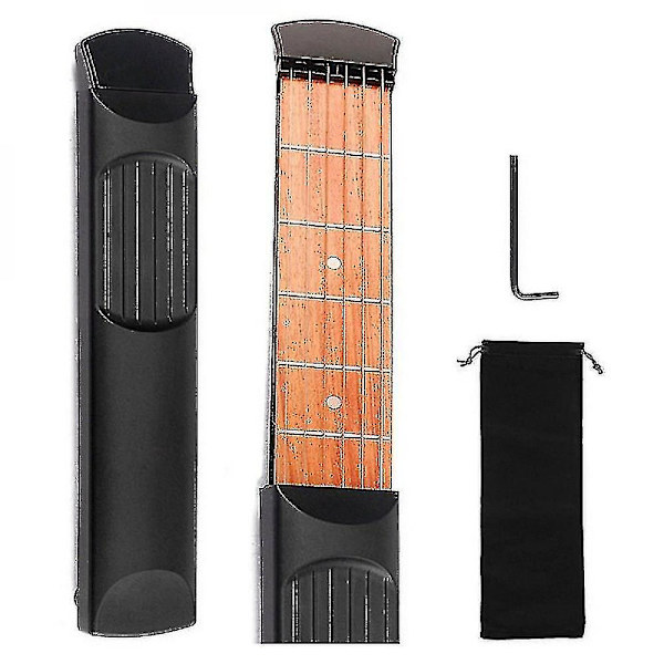 Praktiskt Musikinstrument Bärbar Fickor Akustisk Gitarr Övningsverktyg Pryl 6 Strängar 4 Band