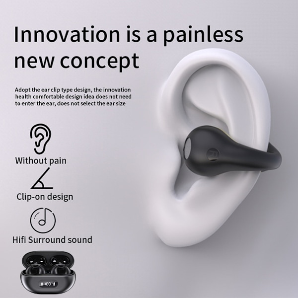 Trådløse ørepropper  Bluetooth 5.3 Open Ear Earbuds Sykling