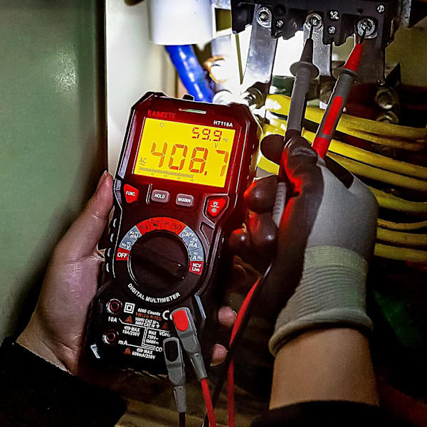 TRMS 6000 pisteen automaattinen digitaalinen yleismittari (LED-liitäntäopas), ammattimainen sähkötesteri, lämpötilakapasitanssimittari jännite/virta AC