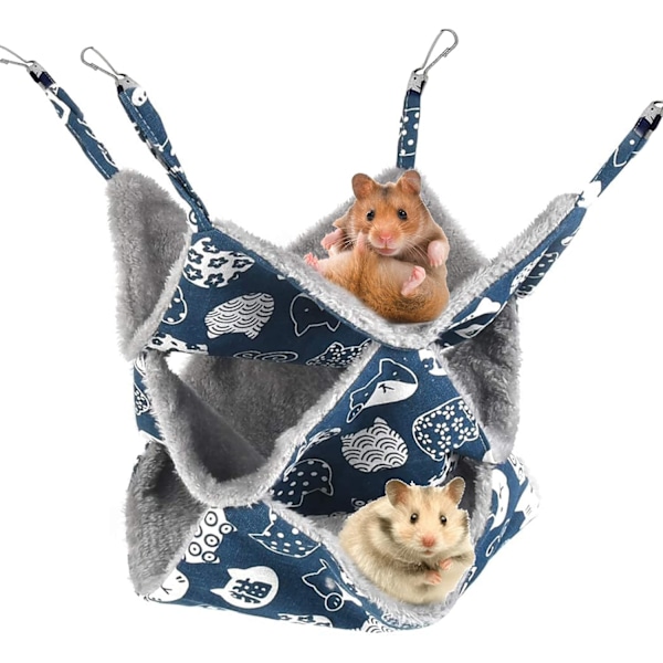 Liten Djurhängmatta 3 Lager Husdjurshängmatta Hängande Säng Hamster Sovhängmatta Mjuk och Varm Mysig Hängande Säng Gnagarhängmatta för Chinchillor,
