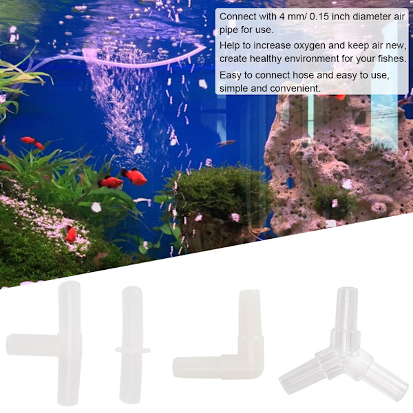 Plastik Akvarium Luftpumpe Slange Samlinger Akvarium Luft Slange Konnektor Rør Fittings