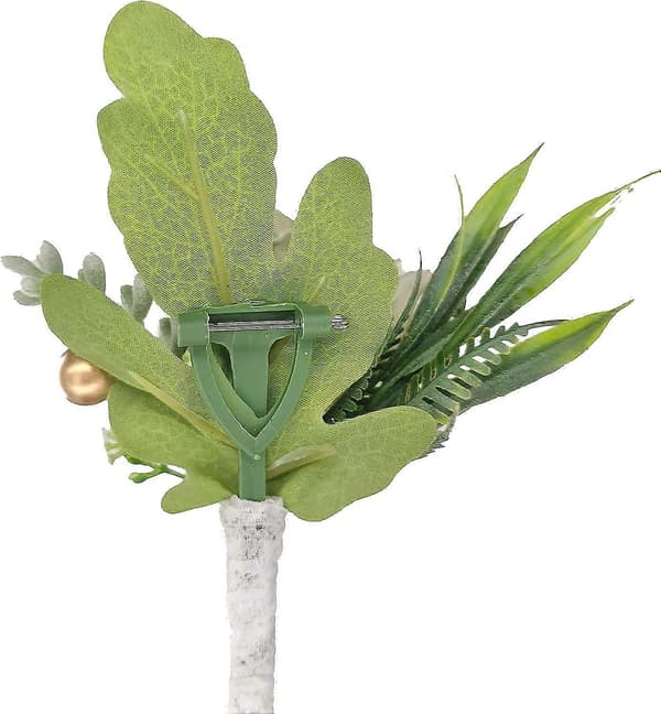2-pakning bryllups-knapphullsblomst - Kunstige roseblomster - Elfenbenshvit