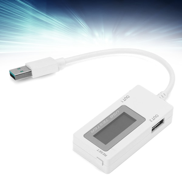 Spændings- og Strømmåler Tester med Dobbelt USB-Porte, Digital Display, Diagnostisk Værktøj til Mobiltelefon Power Bank