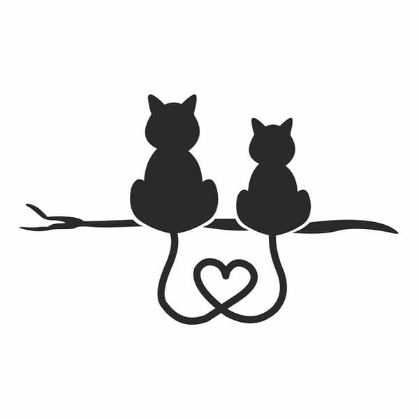 Förälskade katter vinyl väggdekal