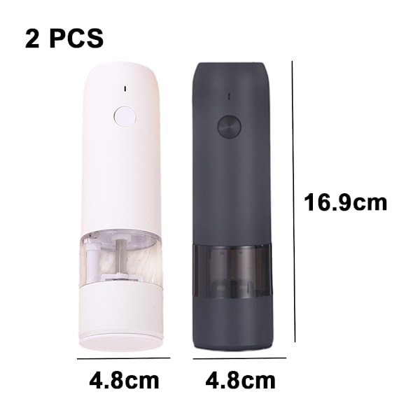Sähköinen suola- ja pippurimyllysarja - USB-ladattava, LED
