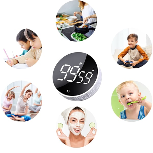 Keittiöajastin Suuri LED Magneettinen digitaalinen lähtölaskenta Countup Timer Visuaalinen ajastin Helppo lapsille Seniorit Opettajille ja luokkahuoneen kotitehtäviin