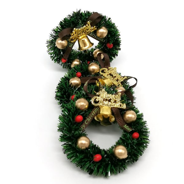 Julhängande Dekorationer, Unik Vacker och Elegant Design Miniatyr Julkransar, Hållbara Harts Hantverkskransar För DIY Dockskåps Ornament