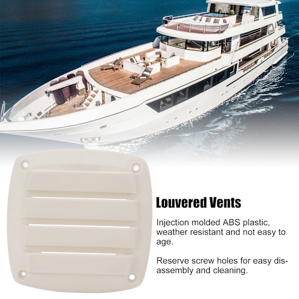 100mm Hulventilationsgitter til Båd, Marine Luftventil Dæksel, Hvid Plastik til Campingvogn, Motorhome, Yacht