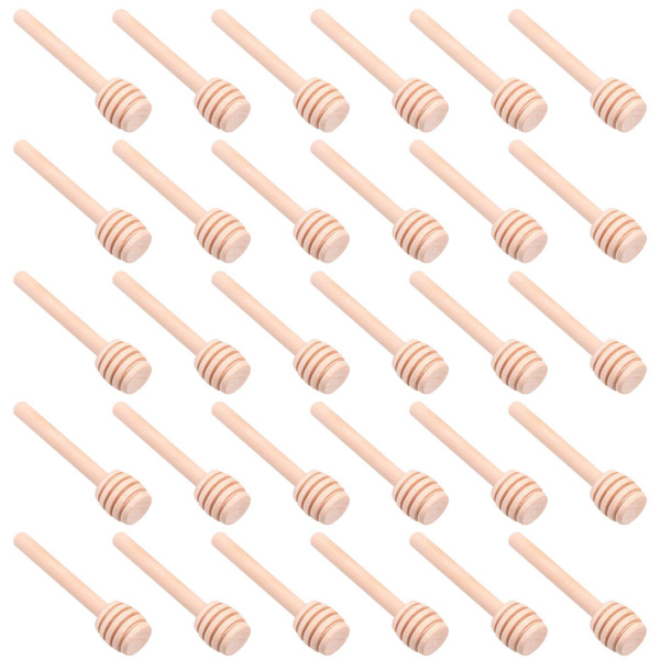 30 stk. Mini træ honning dipper pinde, 3 tommer server til honningkrukke dispensere dryp honning