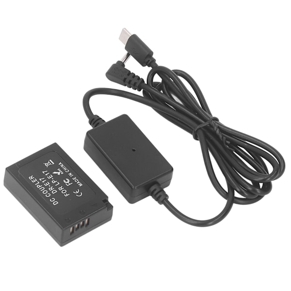 LP E17 Dummy Batteri DR E17 DC Koppling med Typ C Strömadapter Kamera Dummy Batteri för 760D 750D 77D 800D 850D M3 M5 M6 M6 Mark II R10 R8
