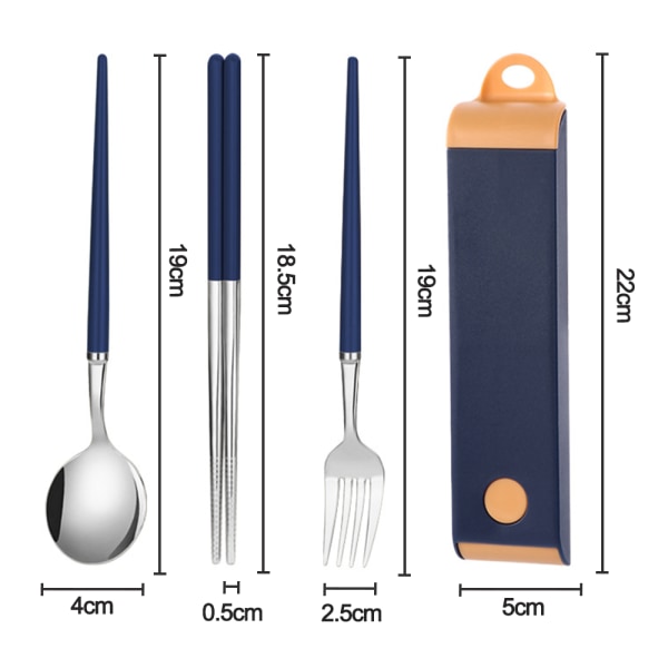 Gjenbrukbar Reise rustfritt stål bestikksett med etui,