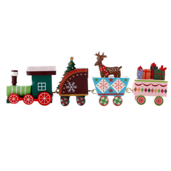 Trä jultåg Xmas dekoration tåg för barn Festiv