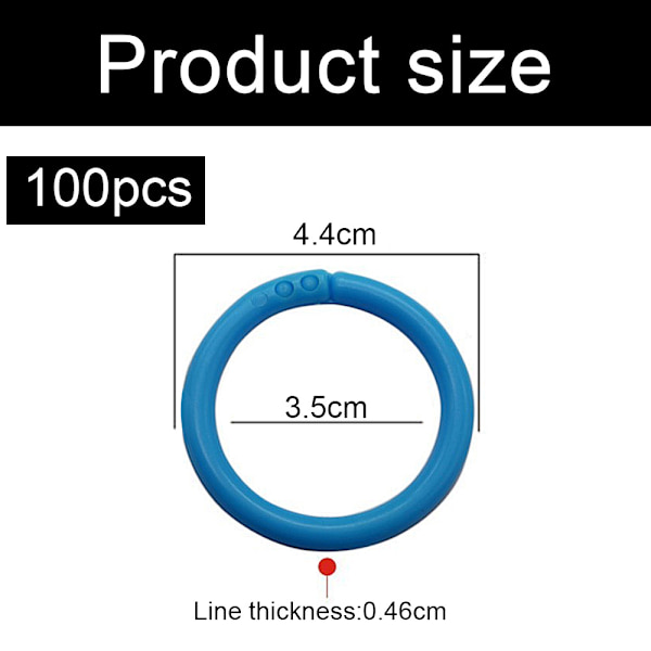 100 kpl irtolehtirenkaita - 44 mm ulkohalkaisija