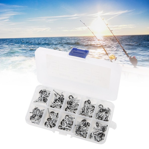 100 st fiskespöguide-ringar, keramikguide-ögonsatser, förpackade fiskespötillbehör