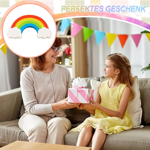 Pakkauksessa 24 sateenkaari pyyhekumia, värikkäitä pyyhekumia, kawaii set, sarjakuva mini sateenkaari pyyhekumia kouluihin, toimistoihin, luonnoshuoneisiin, pojille ja tytöille,