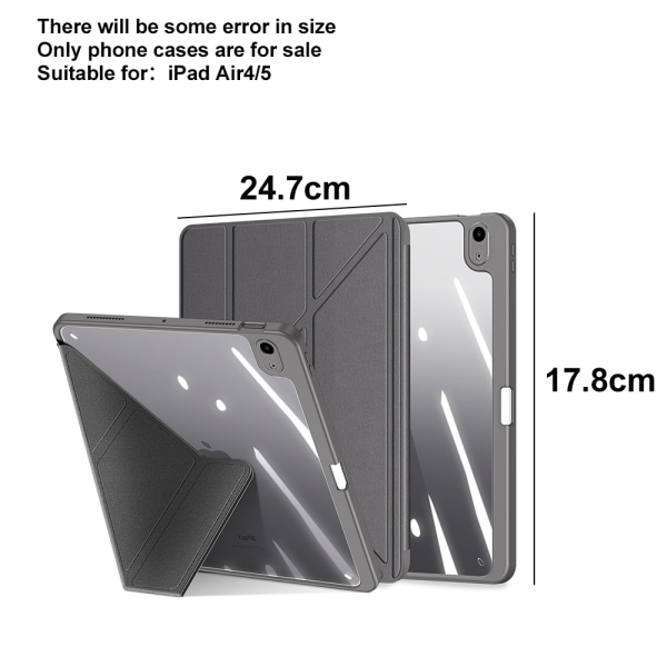 Kotelo yhteensopiva iPad Air4/5 10.9, irrotettava grey